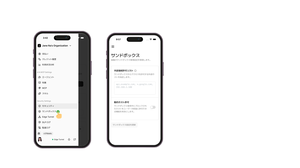 サンドボックス管理
